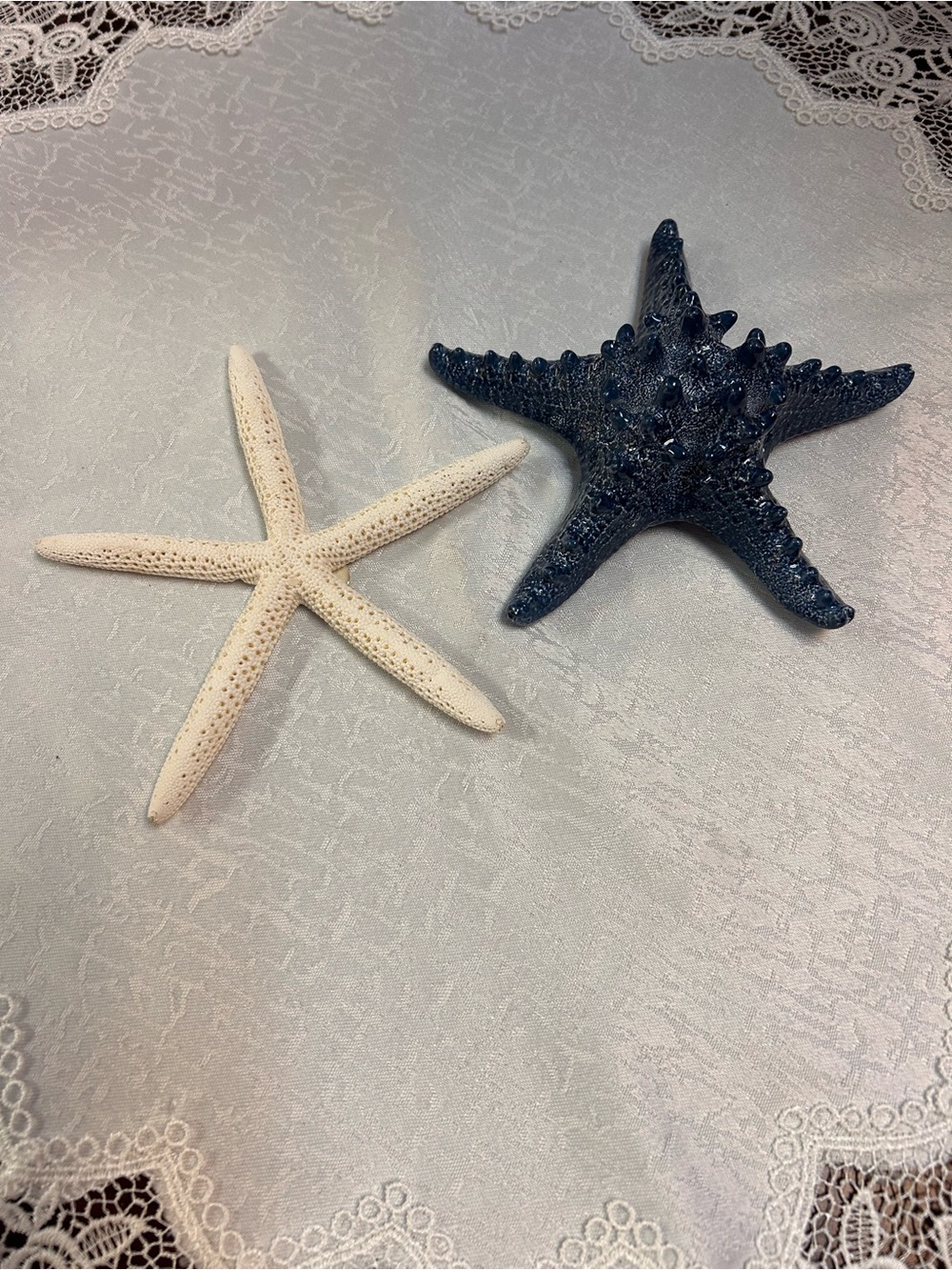 Coastal Starfish Wall Pair - Navy and White